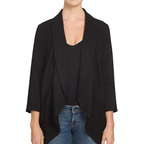 STATE Women’s Draped Open Front Blazer Jacket Black Size Small - Picture 1 of 3